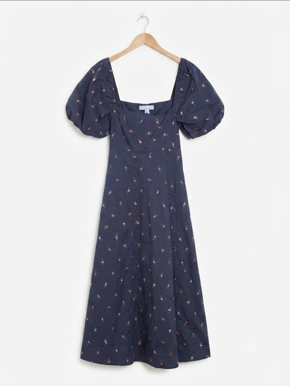Hill House Navy Floral Puff-Sleeve Maxi Dress Size L